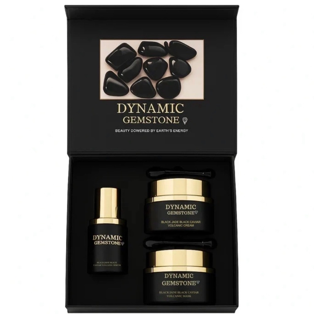 Dynamic Gemstone BLACK JADE BLACK VOLCANIC SET